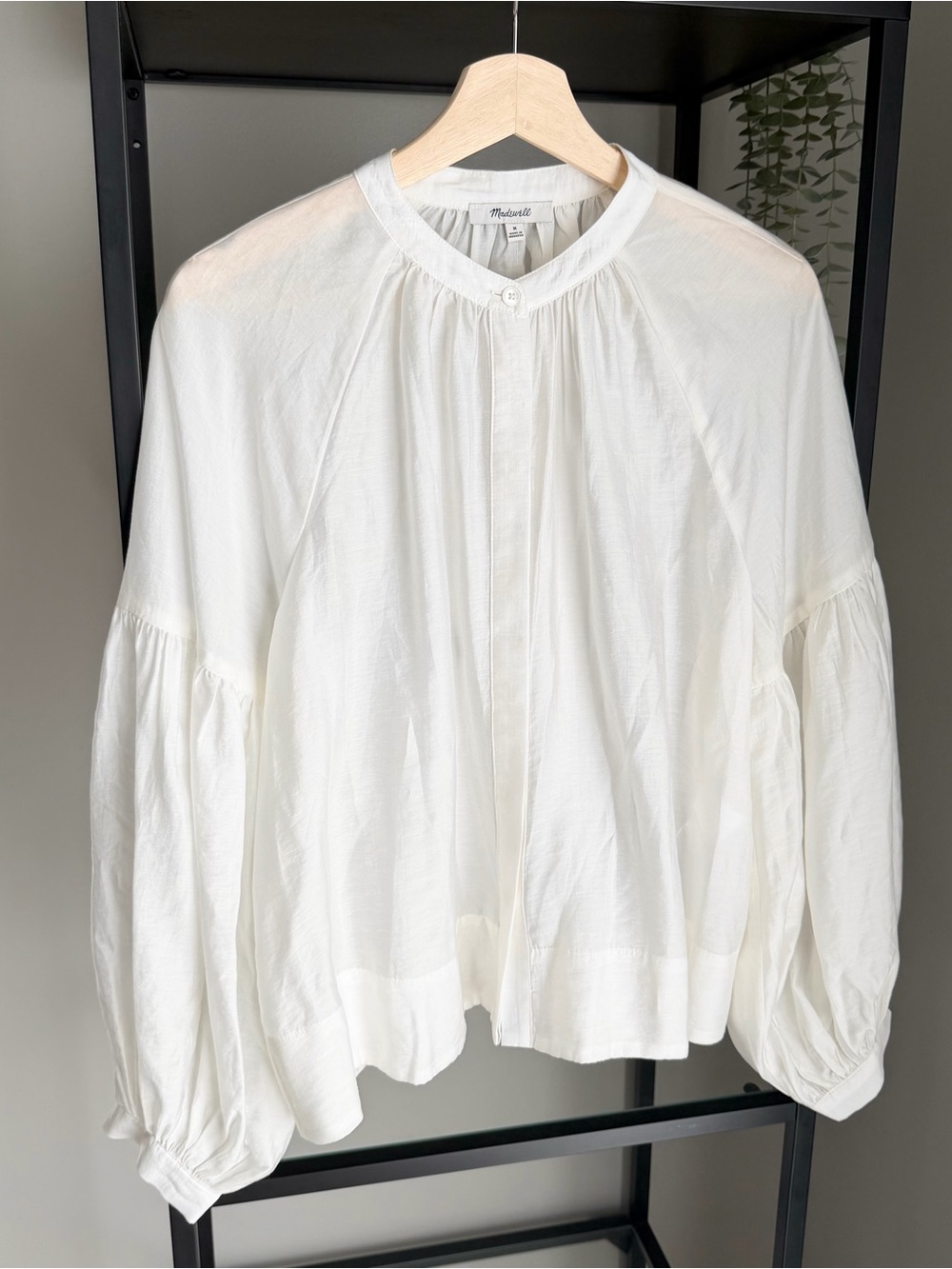 NWT Madewell Shirred Balloon Sleeve Top